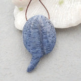 Coral Carved Fish Pendant Bead 47x29x8mm 10g Semiprecious Stone