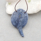 Coral Carved Fish Pendant Bead 47x29x8mm 10g Semiprecious Stone
