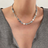 Natural Stone Crystal Necklace Women's Baroque Clavicle Chain