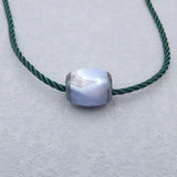 Stone Lace Agate & Hematite Pendant Necklace 23x20mm