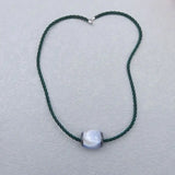 Stone Lace Agate & Hematite Pendant Necklace 23x20mm