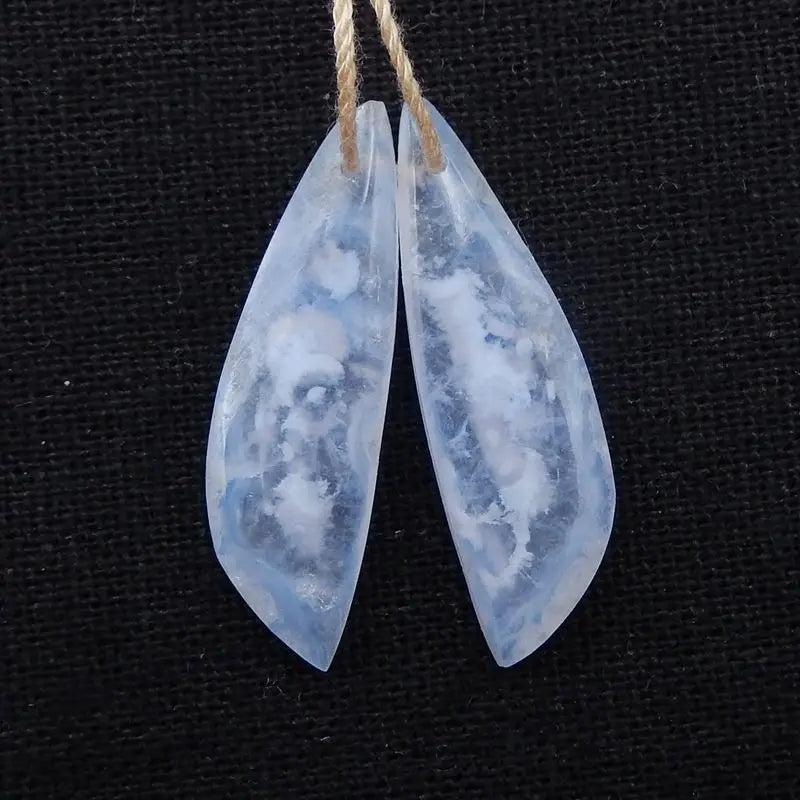 Natural Stone Agate Earring Bead 32x10x4mm 4g Fine Jewelry Accessories