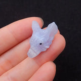 Natural Stone Lace Agate Wolf Head Pendant Birthday