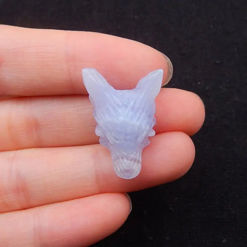 Natural Stone Lace Agate Wolf Head Pendant Birthday