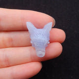 Natural Stone Lace Agate Wolf Head Pendant Birthday