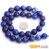 Natural Stone Lapis Lazuli Bead Faceted Round Beads For Jewelry Making