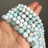 Larimar Natural Stone Beads 6 8 10mm Round DIY Jewelry Making 15''