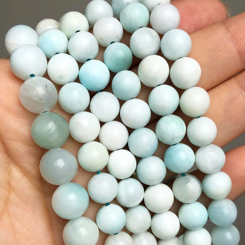 Larimar Natural Stone Beads 6 8 10mm Round DIY Jewelry Making 15''