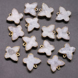 Agate Druzy Pendant Butterfly Charm Necklace Making 6PCS