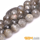 Labradorite Faceted Round Bead Strand 15in 4mm 6mm