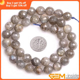 Labradorite Faceted Round Bead Strand 15in 4mm 6mm