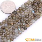 Labradorite Faceted Round Bead Strand 15in 4mm 6mm