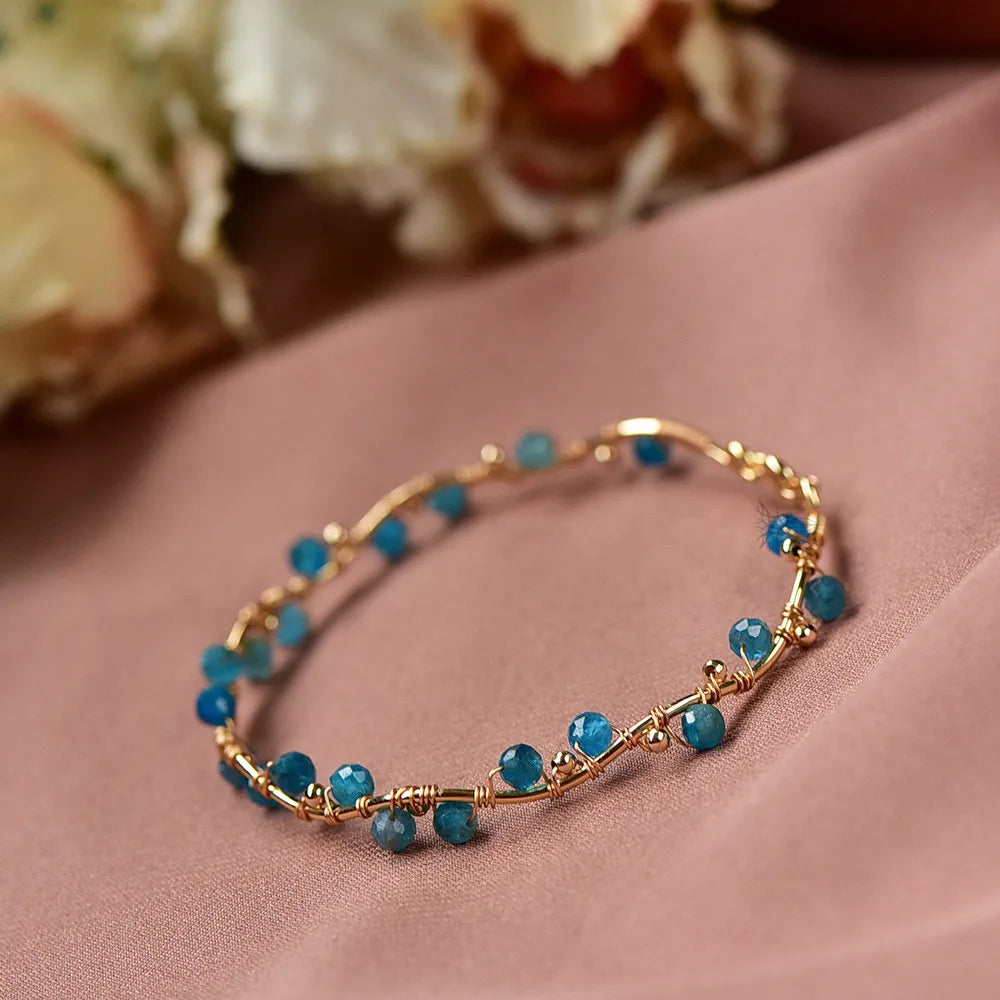 Tanzanite Faceted Bead 14K Filled Bracelet Boho Jewelry