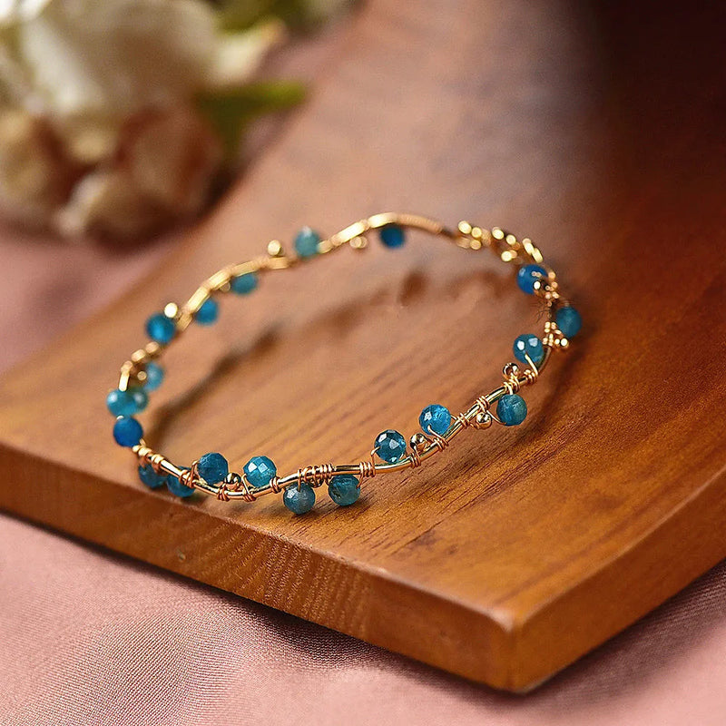 Tanzanite Faceted Bead 14K Filled Bracelet Boho Jewelry