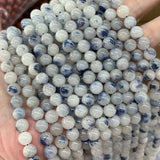 Dumortierite in Quartz Dumoyite Round Beads 6-8mm