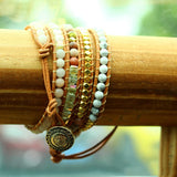 Natural Stone Bohemian Bracelet Multi-layer Bead Bracelet for Women
