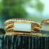 Natural Stone Bohemian Bracelet Multi-layer Bead Bracelet for Women
