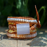 Natural Stone Bohemian Bracelet Multi-layer Bead Bracelet for Women