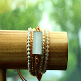 Natural Stone Bohemian Bracelet Multi-layer Bead Bracelet for Women