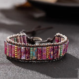 Bohe Purple Turquoise Bracelet Single Beaded Bracelet for Women