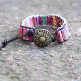 Bohe Purple Turquoise Bracelet Single Beaded Bracelet for Women