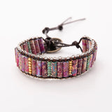 Bohe Purple Turquoise Bracelet Single Beaded Bracelet for Women