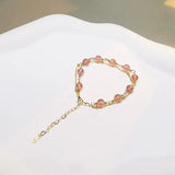 Natural Stone Bracelet 925 High Jewelry Strawberry K Accessories Y2K