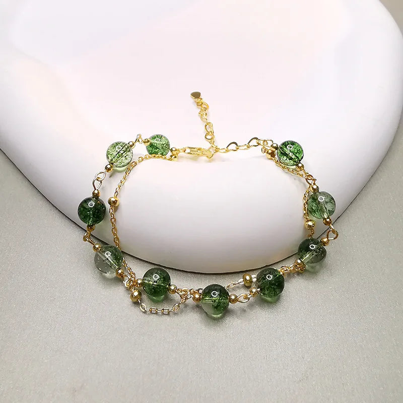 Natural Stone Bracelet 925 High Jewelry Strawberry K Accessories Y2K