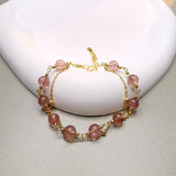 Natural Stone Bracelet 925 High Jewelry Strawberry K Accessories Y2K