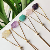 Natural Stone Bracelet with Geometric Charms