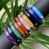 Natural Stone Bracelet Agates Fluorite Amethysts Pink