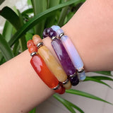 Natural Stone Bracelet Agates Fluorite Amethysts Pink
