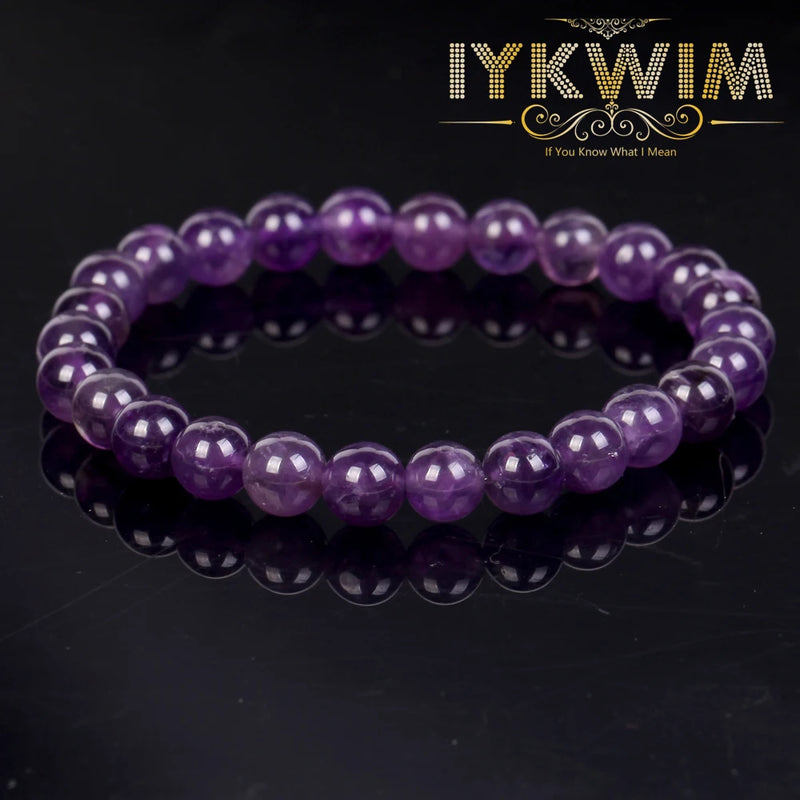 Amethysts Beads Natural Stone Bracelet Magnetic Health Protection 6-10mm