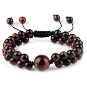 Agate Tiger Eyes Braided Bracelet for Men Women