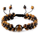 Agate Tiger Eyes Braided Bracelet for Men Women