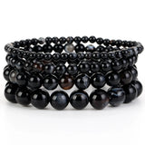 Striped Agate Bead Bracelet Men Women 8mm Magnetic Health Protection Jewelry