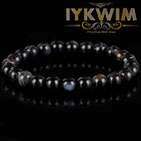 Striped Agate Bead Bracelet Men Women 8mm Magnetic Health Protection Jewelry