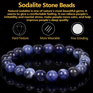 Sodalite Beads Bracelet Men Women Magnetic Health Protection 6-8mm