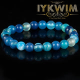Striped Agates Beads Bracelet Natural Stone Jewelry Men Women 6 8mm