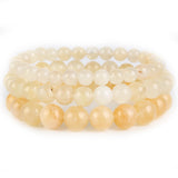 Natural Stone Bracelet Citrines Chalcedony Jades Beads Jewelry Gift