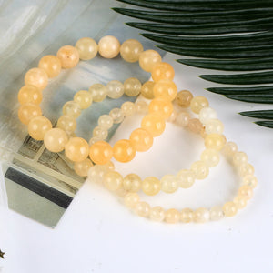 Natural Stone Bracelet Citrines Chalcedony Jades Beads Jewelry Gift