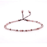 Natural Stone Bracelet For Women 3mm Small Beads Adjustable Rope DIY Jewelry