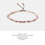 Natural Stone Bracelet For Women 3mm Small Beads Adjustable Rope DIY Jewelry