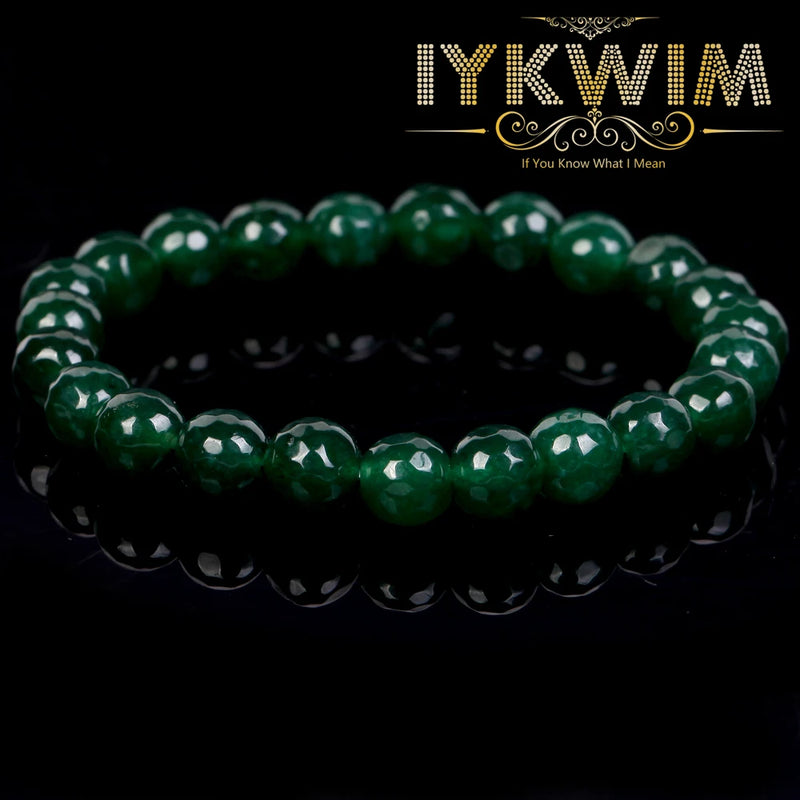 Green Emerald Jade Beads Bracelet Men Women Health Protection