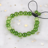 Green Peridot Beads Bracelet Adjustable Braided Rope Bangle Jewelry