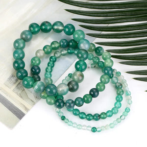 Green Striped Agates Natural Stone Bracelet 6-8mm