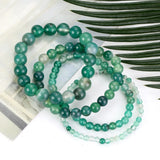 Green Striped Agates Natural Stone Bracelet 6-8mm