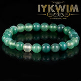 Green Striped Agates Natural Stone Bracelet 6-8mm