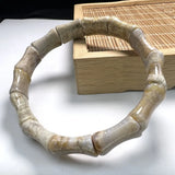 Natural Stone Bamboo Shape Bracelet Elastic Cord Quartz Lapis Amethyst Bangles