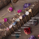 Natural Stone Bracelet Irregular Fluorite Amethyst Citrine Reiki Healing